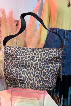 Herve Chapelier Leopard Print Nylon Bag