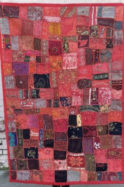 Vintage Sacred Threads Handmade Patchwork Tapestry Wall Hanging