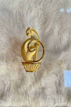 Vintage Gold Tone Cat Brooch