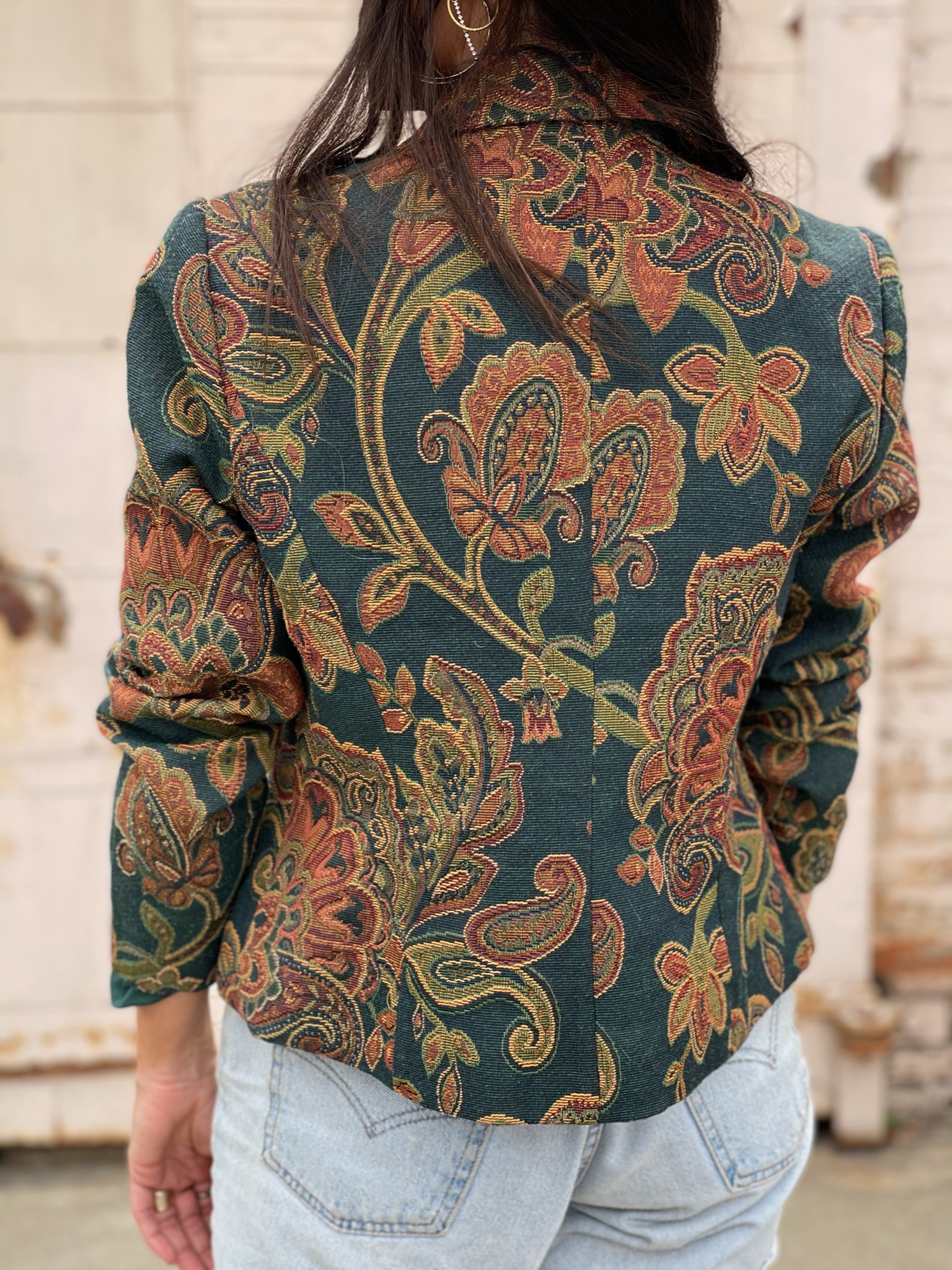 Fashion Nova Men's Bellevue Floral Tapestry Work Jacket