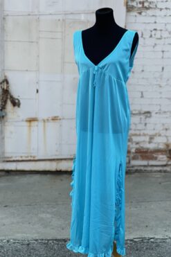 Vintage Turquoise Maxi Nightie - M/LG
