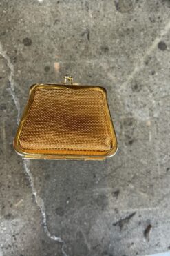 Mid Century Gold Mesh Mini Coin Purse