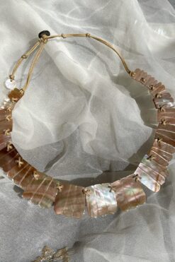 90s Mother of Pearl & Cord Necklace