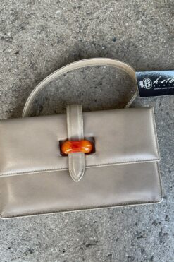 Vintage Taupe Leather Box Bag