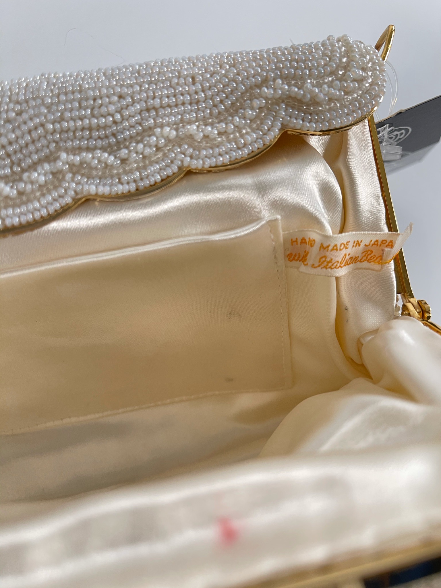 Vintage White Beaded Clutch Bridal Purse Original Box Made in Japan - Ruby  Lane