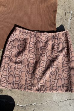 90s Snakeskin Print Mini Skirt - Medium