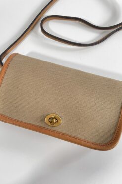 SOLD Vintage Coach Leather & Canvas Crossbody Bag