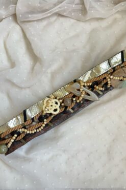 Vintage 80s Handmade Maximalist Leather Waist Belt - S/M