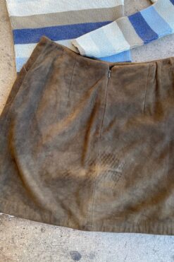 Vintage Brown Leather Skirt - S/M