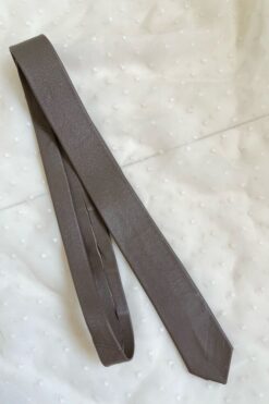 Vintage Brown Leather Skinny Tie