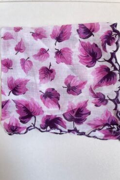 Vintage Pink and Purple Leaves Handkerchief