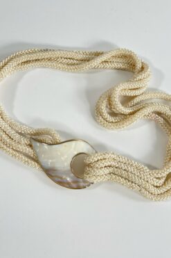 SOLD Vintage Mother of Pearl Rope Belt M/L