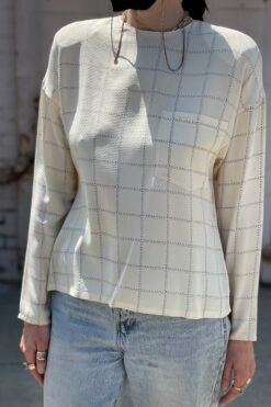 80s Dana Bachman Silk Ivory Blouse - M