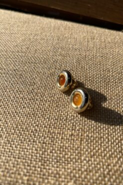 Vintage Givenchy Amber Clip On Earrings