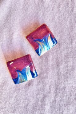 80s Hand Painted Earrings