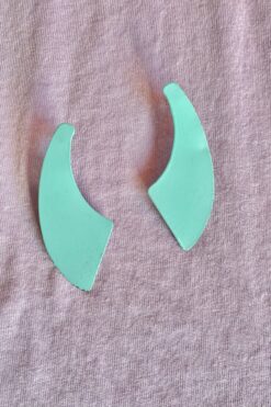 80s Sky Blue Metal Earrings