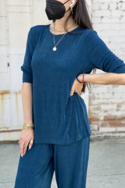 00s Dark Teal Slinky Top and Pant Set M/L