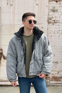 90s Storm Gray Puffer Jacket - XL