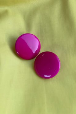 80s Hot Pink Disc Earrings