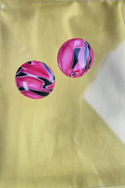 80s Pink and Red Tiger Stripe Earrings