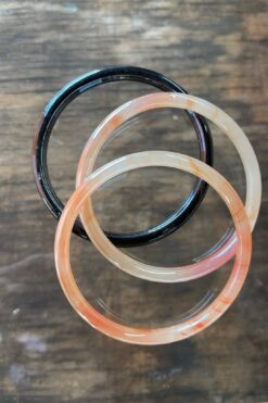Vintage Metallic Colored Glass Bangles - Set of 3
