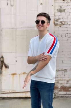 Vintage 80s Short Sleeved Sweatshirt - Medium