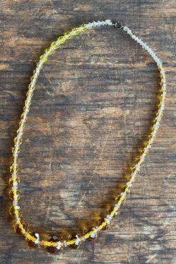 Vintage Amber Glass Beads Necklace