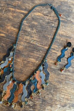 Vintage Mixed Metalwork and Earring Set
