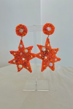 Vintage Orange Starburst Earrings