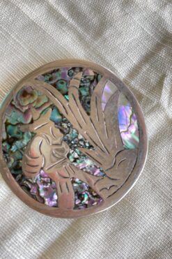 Vintage Abalone and Sterling Silver Mexican Pendant and Brooch