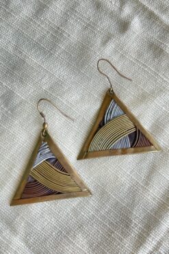Vintage Pyramid Mixed Metal Earrings