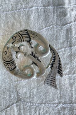 Vintage SJC Two Fish Pewter Pin