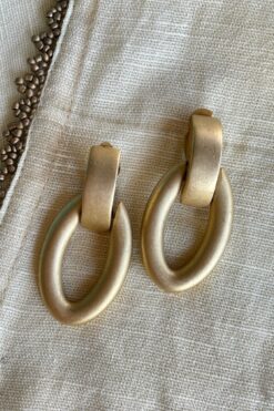 Erwin Pearl Matte Gold Statement Earrings - Clip On