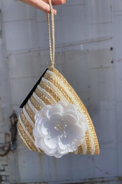 Vintage Mini Straw Wristlet