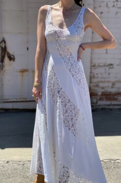 SOLD Vintage Bias Lace Cut-Out Nightie - S/M