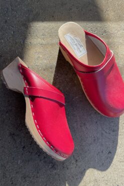 SOLD Swedish Red Leather Clogs - 37 (Size 6.5/7)