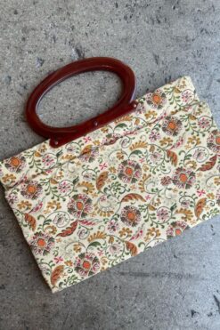 Vintage 60s Floral Tapestry Foldable Tote Bag
