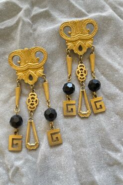 80s Chandelier Dangle Earrings - Clip On