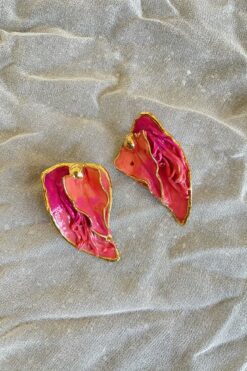 Vintage Amy Lacombe Red & Pink Earrings