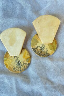 Vintage Deco Disc Earring - Clip On