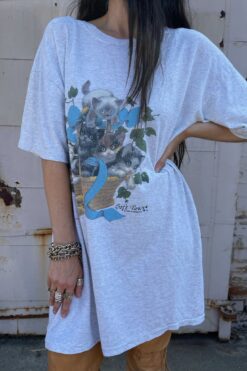 90s Soft Paws T-Shirt Dress – One Size