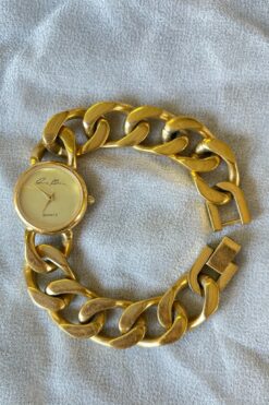 SOLD Vintage Anne Klein Gold Tone Chunky Link Watch