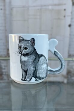 90s Gray Kitten Mug
