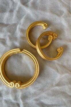 Alternative view of Vintage Givenchy Gold Tone Earring and Cuff Bracelet Set