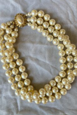 Vintage Carolee Faux Pearl Multi Stand Choker