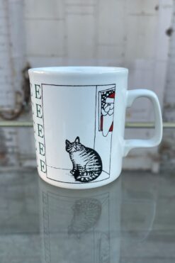 80s Vintage B. Kliban Kiln Craft Mug Cat Santa Claus