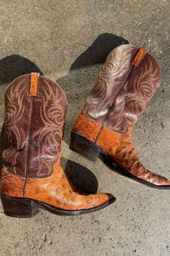 Dan Post Leather & Ostrich Cowboy Boots - Men's 9