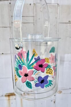 Vintage 90s Acrylic Ice Bucket and Tongs