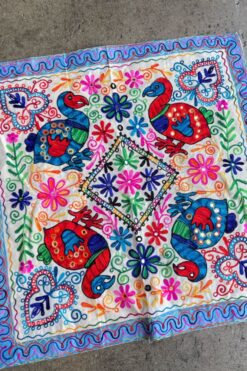 Vintage Boho Dodo Bird Hand-Embroidered Wall Hanging