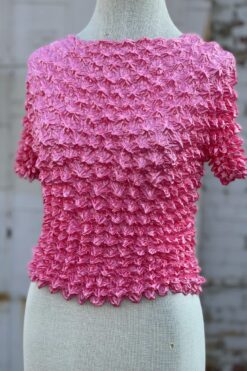 00s Barbie Pink Popcorn Top -  One Size
